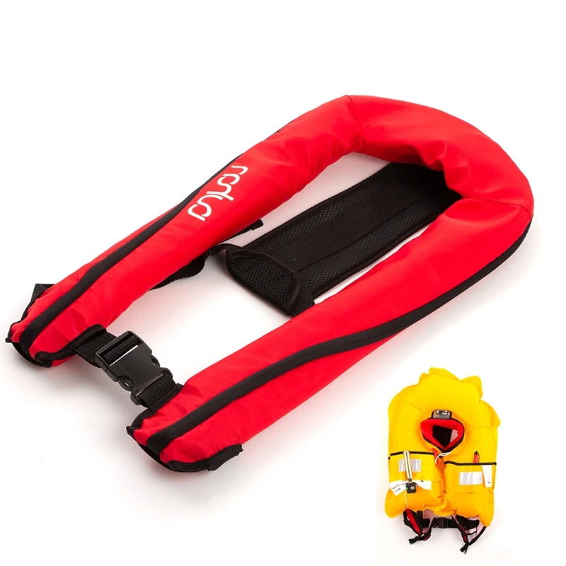 Professional ตกปลา Self Inflatable Life Jacket คู่มือเสื้อกั๊กผู้ใหญ่ 150N 100N Auto น้ํากีฬาล่องแก่งพายเรืออุปกรณ์เสริม