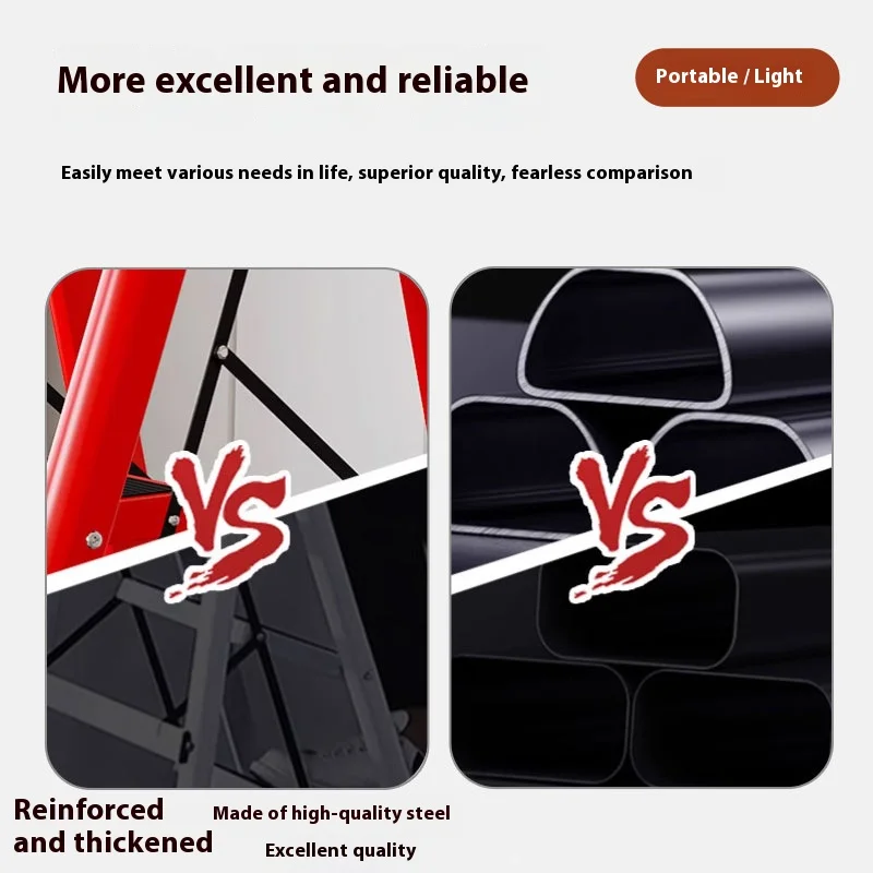 Ladder zigzag ladder folding ladder thickened carbon steel engineering ladder Foldable Household Ladder Multi-purpose Telescopic