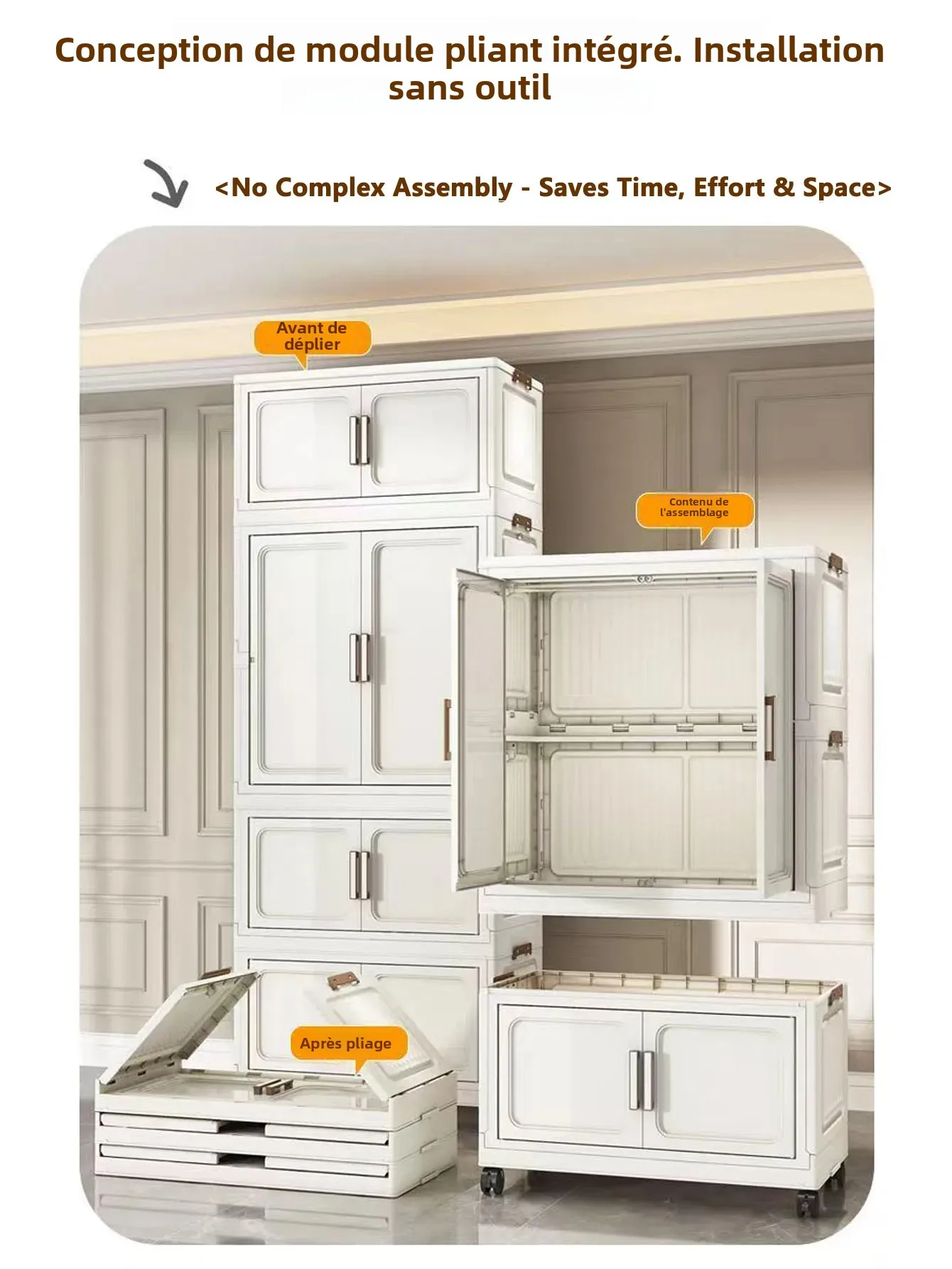 Armoire de rangement pliante, organisateur de placard multi-scènes – Solution d'organisation à domicile