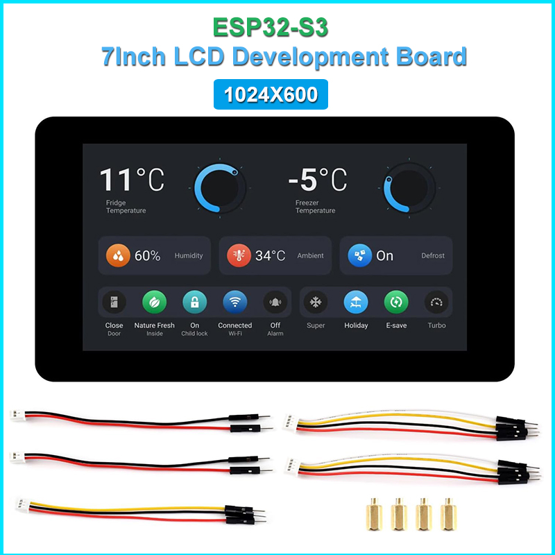 Waveshare ESP32-S3 7,0 pulgadas 1024x600 Placa de desarrollo LCD ESP32 pantalla táctil LVGL GUI para Arduino IDE ESP-IDF PlatformIO