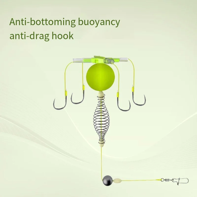 2025 String Hook Fishing Bait Cage Four Hook Carbon Steel Line Group Feeder Sinker Float Sharp Fishing Spring Bait Cage Sea