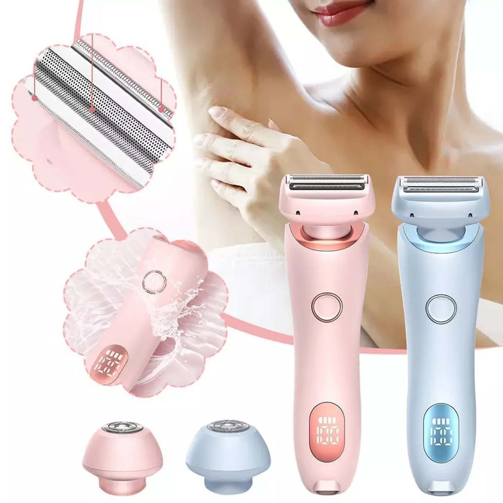 2 In 1 Portable Electric Shaver Women Handheld Electric Skin Hair for Armpit Hair Leg Hair Removal MIAO