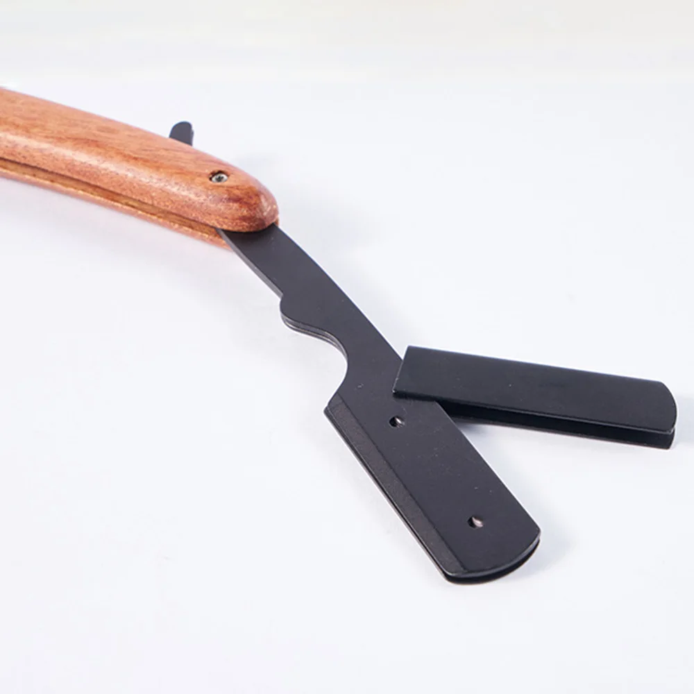 Rasoio per barba Rasoio per barba pieghevole in palissandro in acciaio inossidabile Rasare il viso Rasoio pieghevole portatile per uomo