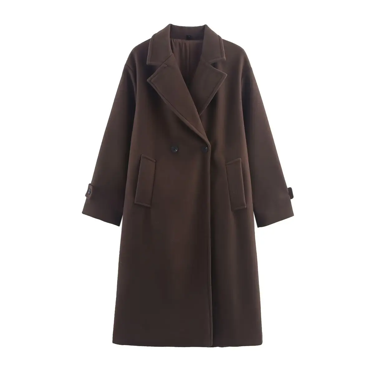 Herbst Winter Weiche Lose Revers Lange ärmeln Woolen Mantel Jacke Neue frauen Kleidung Mode Temperament Elegante Woolen Mantel