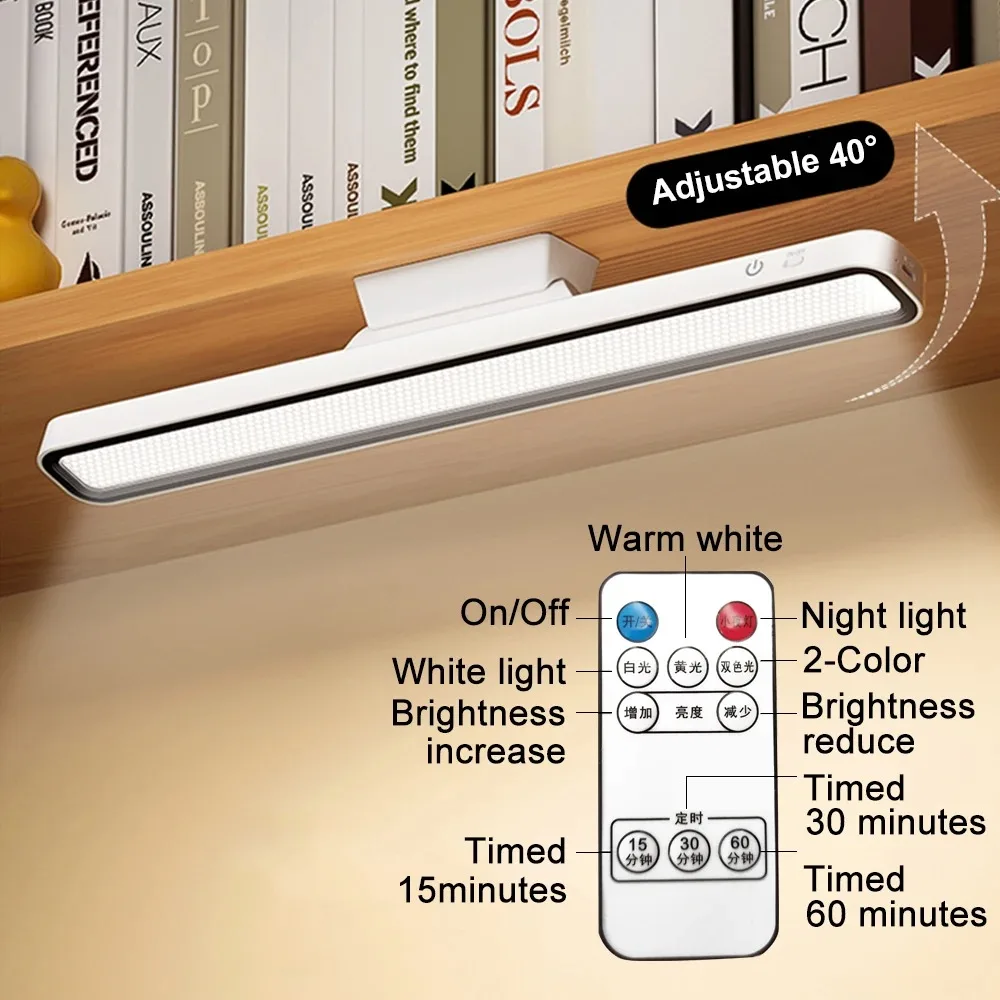 โคมไฟตั้งโต๊ะหลอดไฟ LED USB ชาร์จไฟได้, โคมไฟตั้งโต๊ะหรี่แสงได้โคมไฟแม่เหล็กสำหรับห้องนอน lampu tidur อ่านหนังสือ