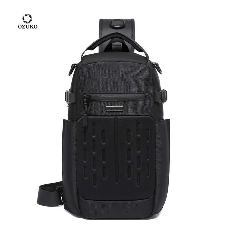 Ozuko multifuncional masculino estilingue saco de peito viagem ao ar livre ombro crossbody saco grande capacidade à prova dwaterproof água saco esportivo