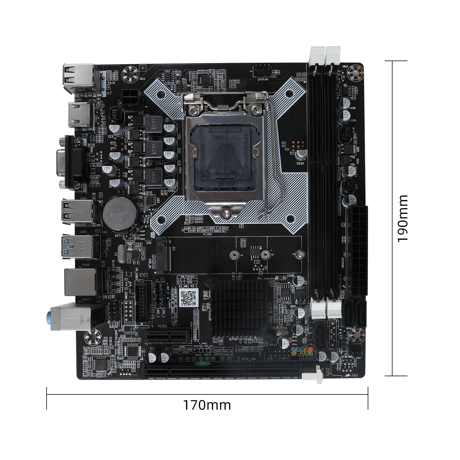 ZX-H81 Motherboard LGA 1150, unterstützt i3 i5 Prozessor DDR3 RAM H81 Mainboard