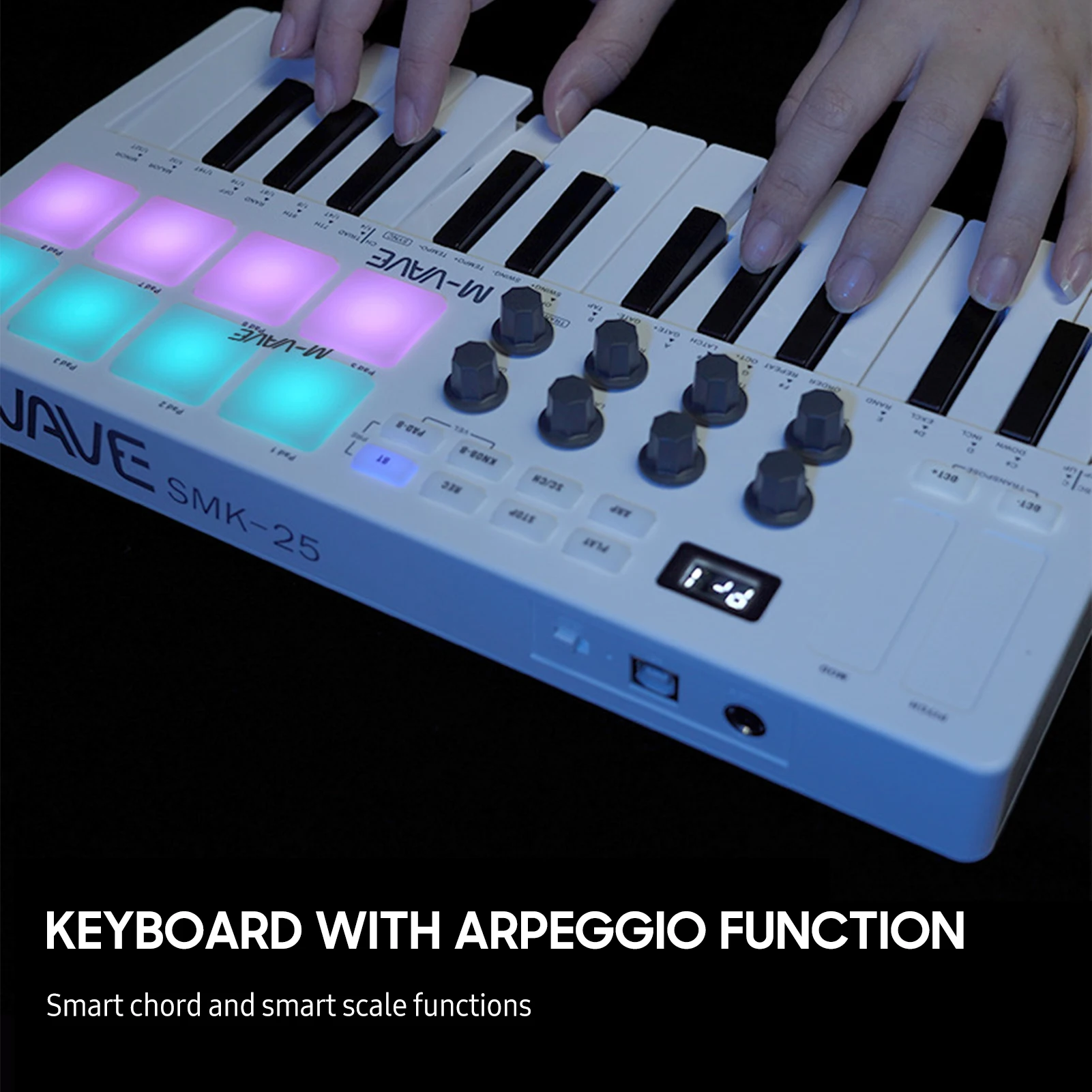 M-VAVE 25-Key MIDI คีย์บอร์ด SMK-25 Mini USB คีย์บอร์ด MIDI Mini แบบพกพา USB คีย์บอร์ด MIDI Controller ชาร์จเพลง