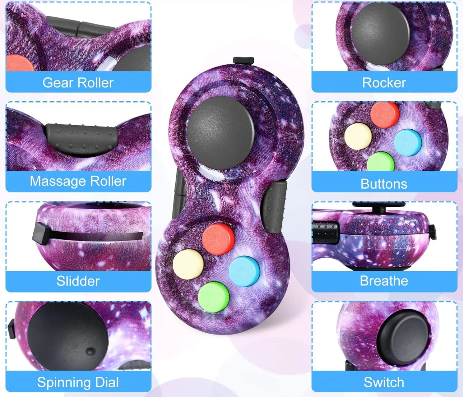 Fidget Pad Retro Classic Fidget Controller Palmare Fidget Game Controller Divertenti Fidget Pad Packs Classic Fidget Toys