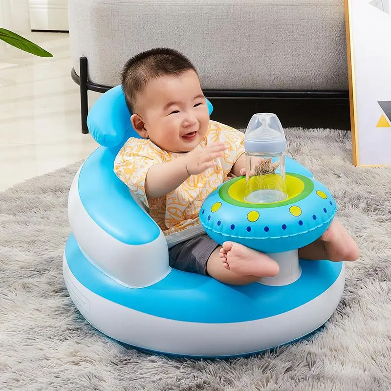 Assento inflável para sofá de bebê, bomba de ar embutida, cadeira de apoio para as costas infantil, cadeira portátil para chá de bebê, assento de chão, banco de banho