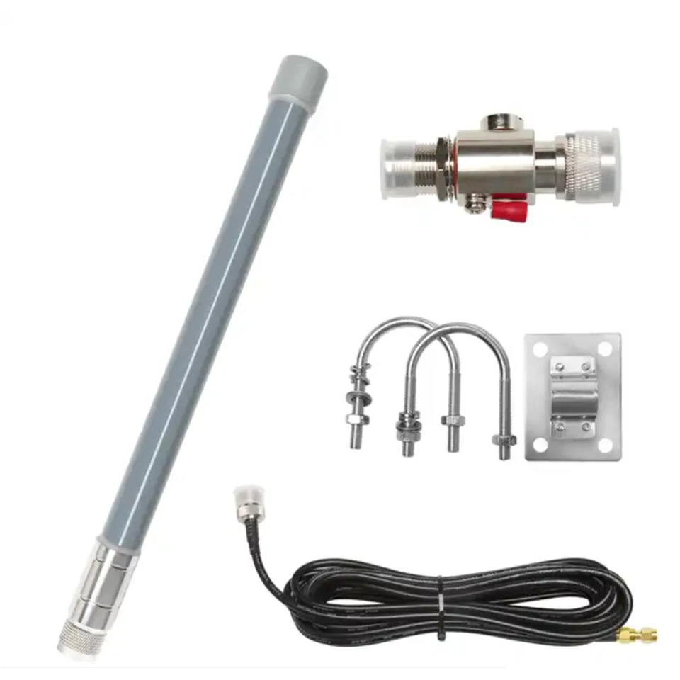 二重層通信ファイバーガラスアンテナ、高ゲイン、9dbi、868mhz、915mhz、wifi、屋外、uhf、グラスファイバー、オムニ、ロラ