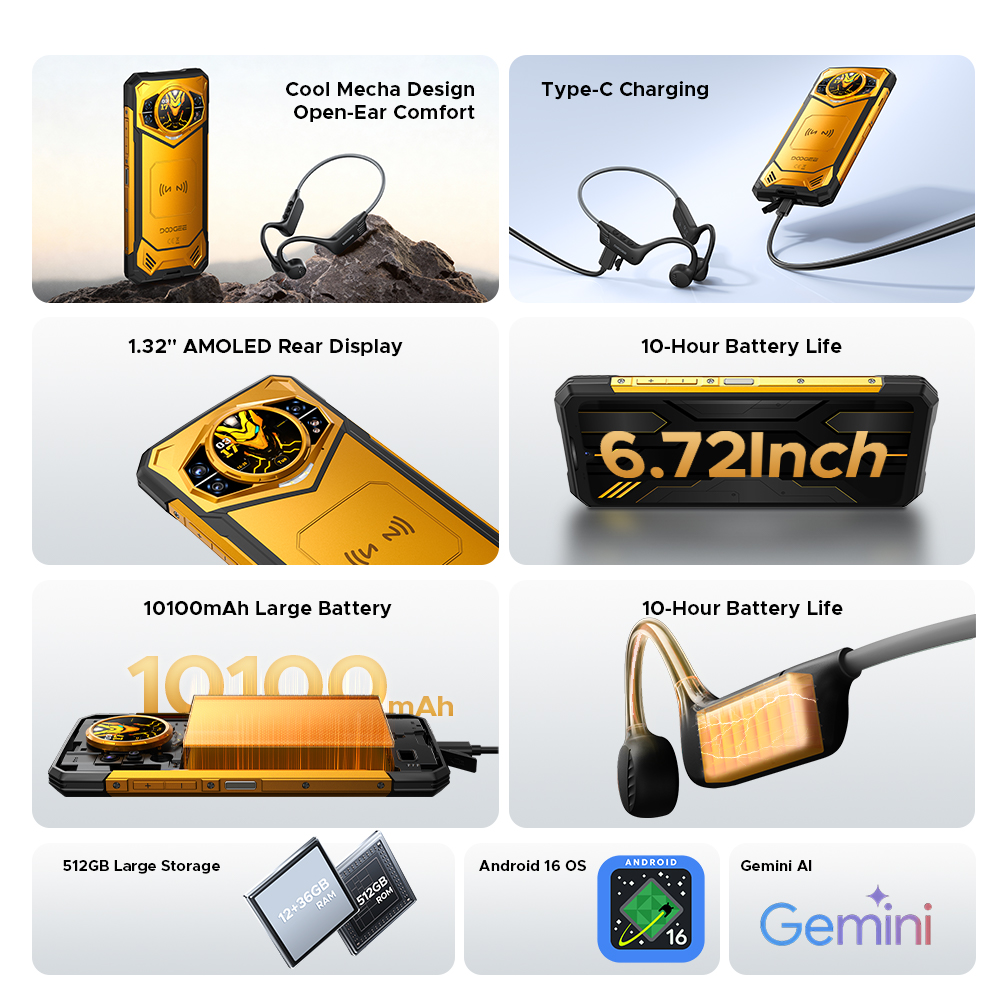 【Brand+】World Premiere DOOGEE S200 5G Rugged Phone 6.72" 120Hz Display 12GB RAM 256GB ROM 100MP AI Main Camera 10100mAh  NFC