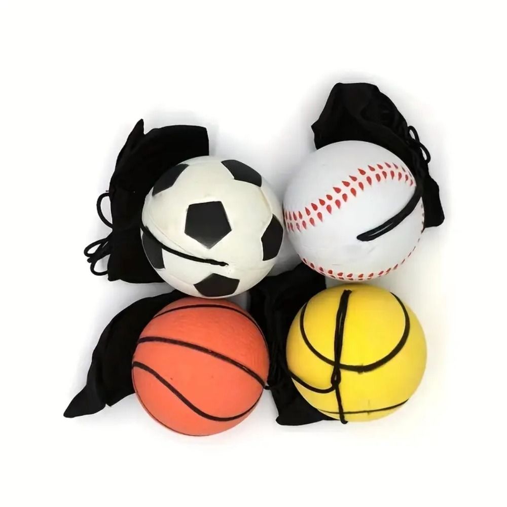 New Elastic Return Sponge Ball Nylon String Game Exercises Rubber Hand Ball Kids Toys Finger Band Ball Outdoor