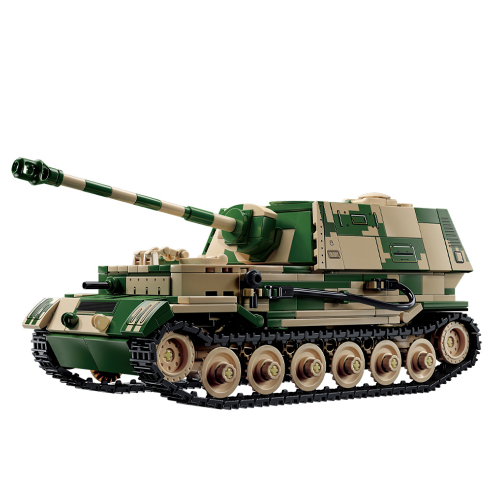 子供のための駆逐艦のビルディングブロック,軍の兵士のレンガ,第二次世界大戦,jagdpanzer tiger p,DIYおもちゃ,ギフト