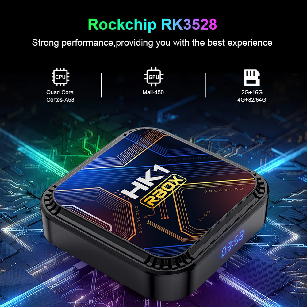 Home HK1 RBOX K8S Android 13 TV BOX RK3528 64GB 32GB 16GB 2.4G 5G WIFI BT 4.0 Vedio Decoding Media Player Set Top Receiver Box