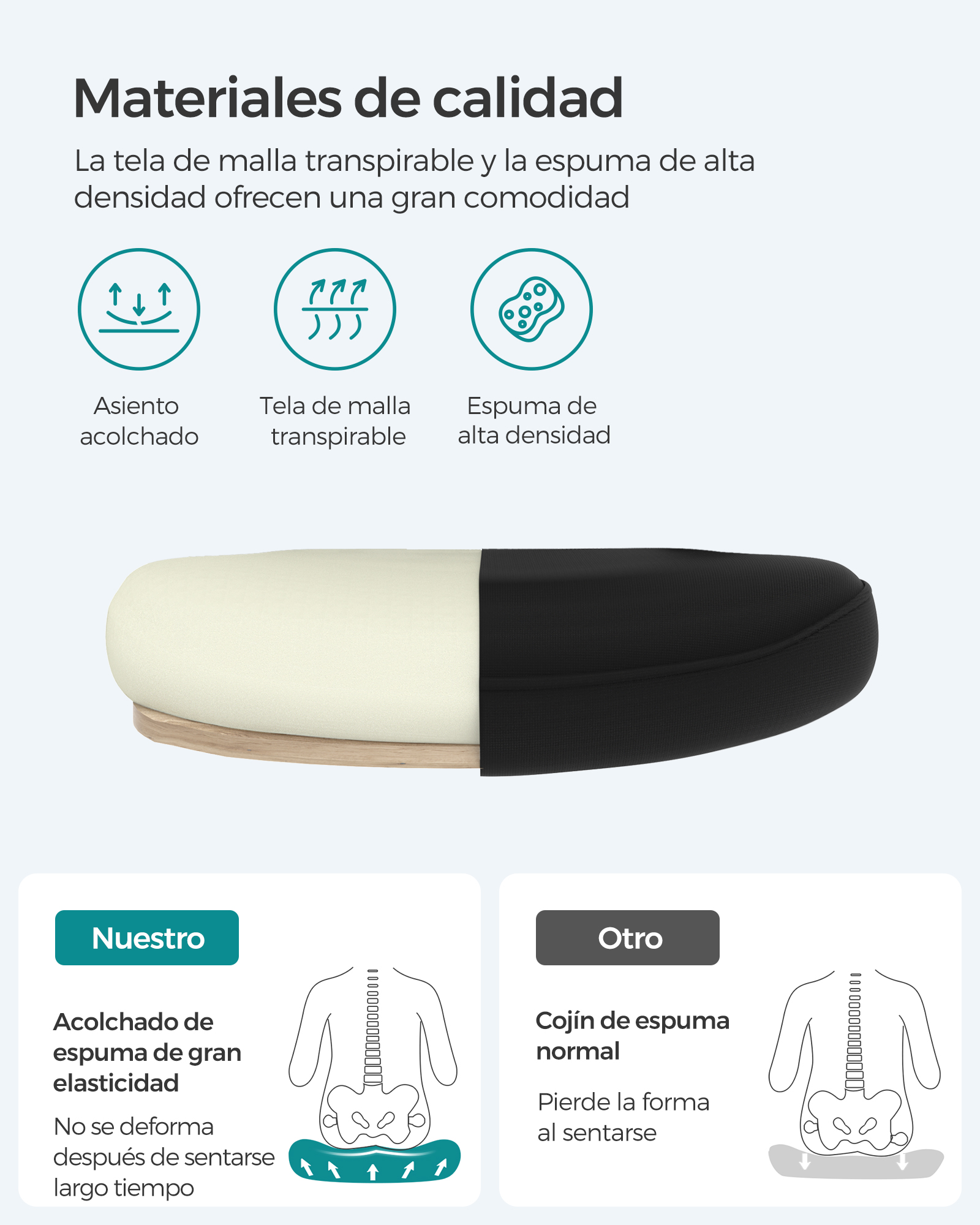 SONGMICS Office Chair, Mesh Desk Chair, Ergonomic Computer Chair, Lumbar Support, Rocking, Seat Width 53 cm, Flip-Up Armrests