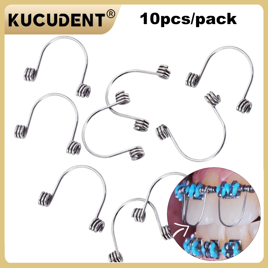 10 stks/pak Tandheelkundige Koppelveren Orthodontische Voorste Tanden Koppelveren Rechthoekige Grote/Kleine/Midden Rvs Lente