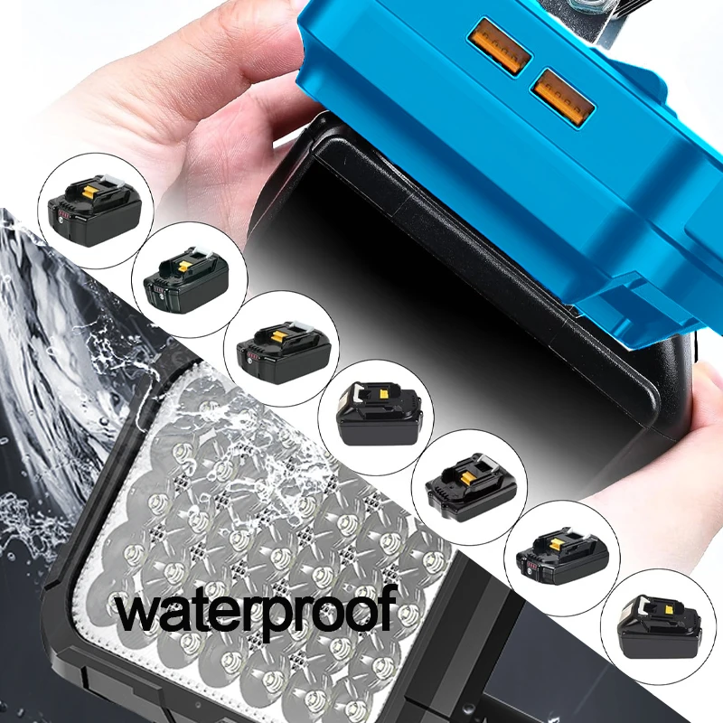 For Makita 18V Battery LED Work Light With USB Port 3 inch Portable Flashlight Flood Lights Cordless Outdoor Tool Lamp BL1830