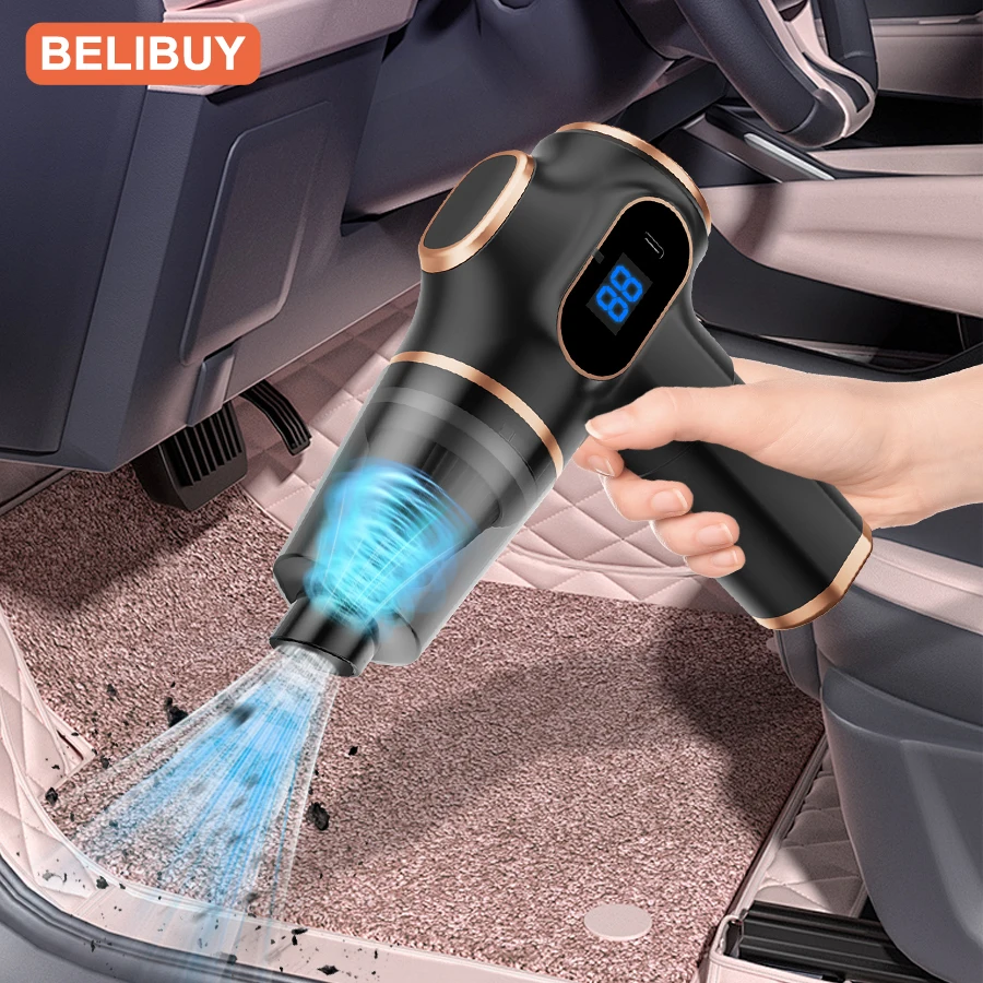 BELIBUY Wireless Vacuum Cleaner Dual Use for Home and Car High Power Home Appliance With display Screen Carpet Sofa Car Cleaner