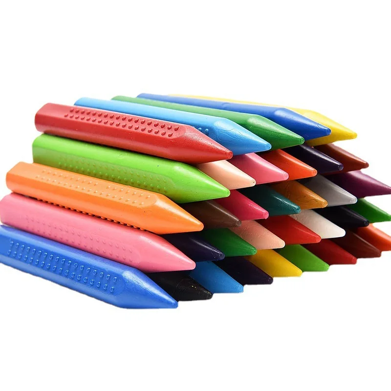 12 สีและ 24 สีดินสอสีสามเหลี่ยมเด็กวาดและ Doodling สีล้างดินสอสี Crayon เครื่องเขียน