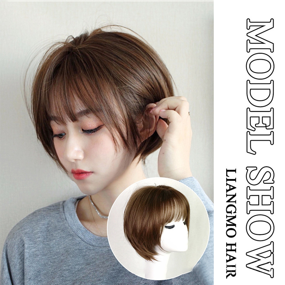 Bob Cut Simulatie Synthetische Pruik Hoofddeksels Hoofddeksel Stijl Hangende Oorverf Sleutelbeenhaar