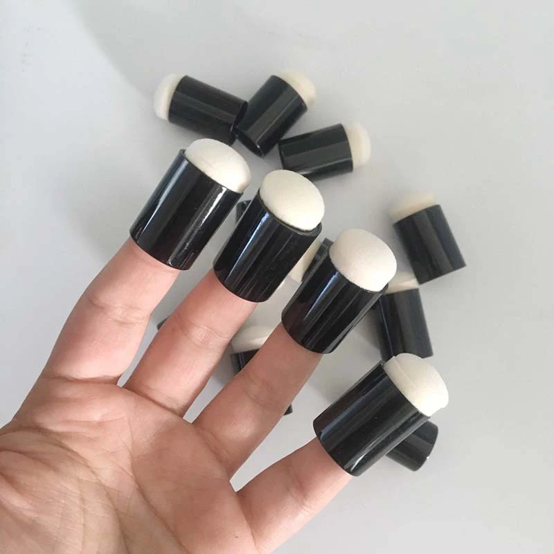 10 ชิ้นฟองน้ํา Finger Cots สําหรับระบายสีใบหน้าและภาพวาดเครื่องมือเด็ก DIY Handcrafted ภาพวาดกด Finger Cots