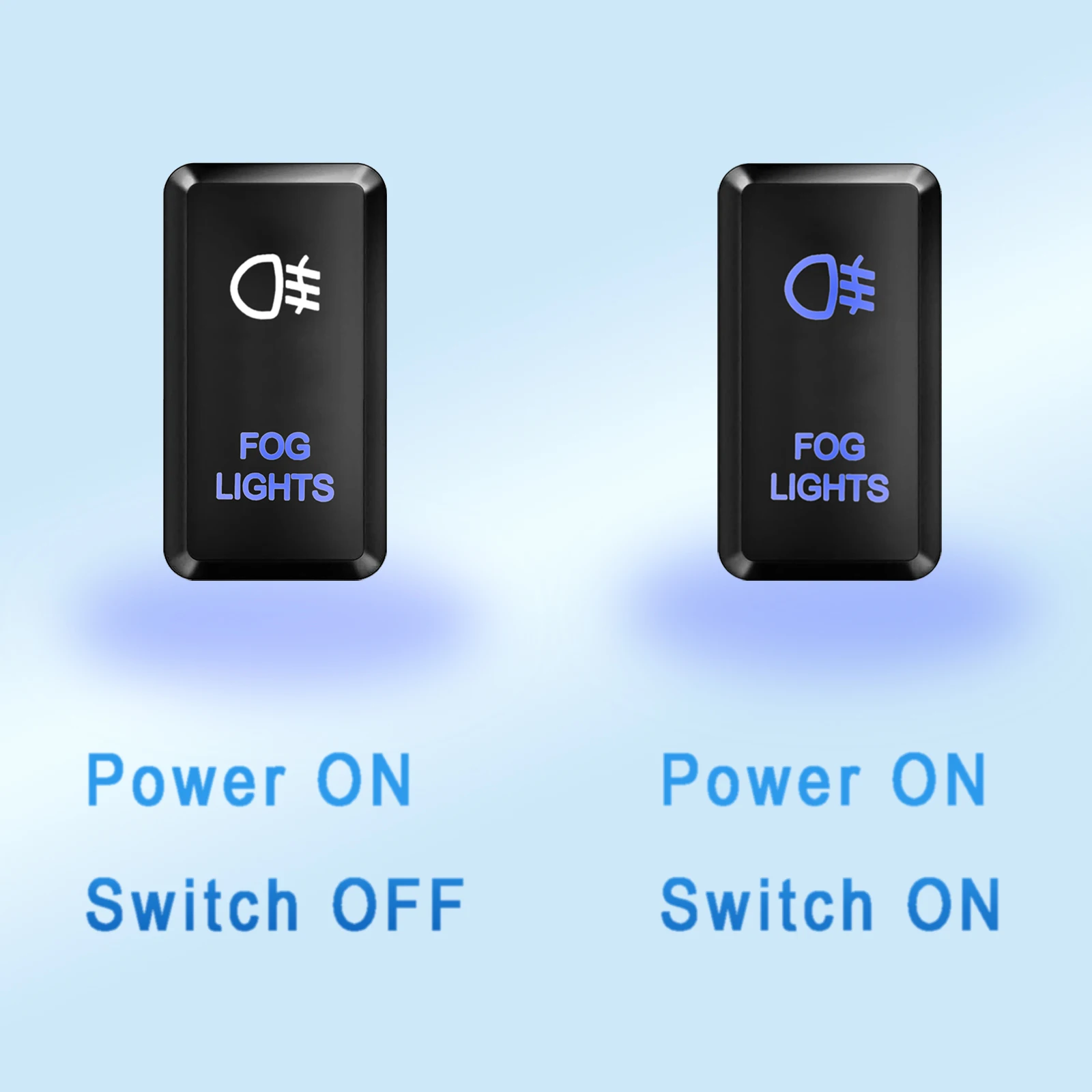 12V Blue Backlit Push Button Switch Fog Lights ON OFF Latching Switch For Toyota Prado 4Runner Landcruiser FJ Cruiser Tacoma