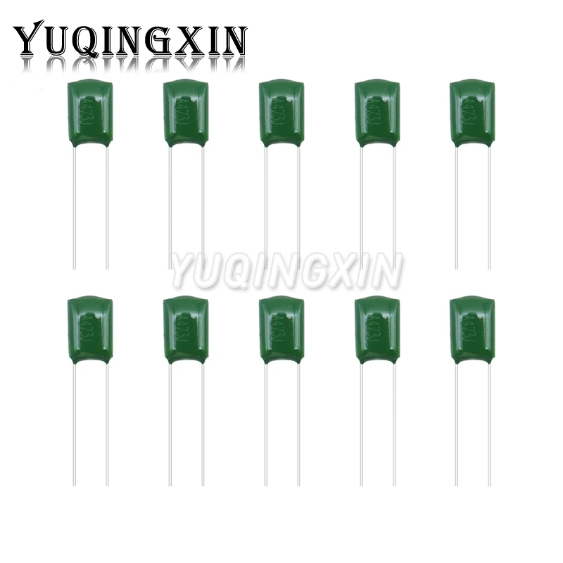 50 Uds condensador de película de poliéster 100V 1nF 1.5nF 2.2nF 100nF 2A471J 2A102J 2A152J 2A222J 2A392J 2A332J 2A472J 2A103J 2A473J 2A104J