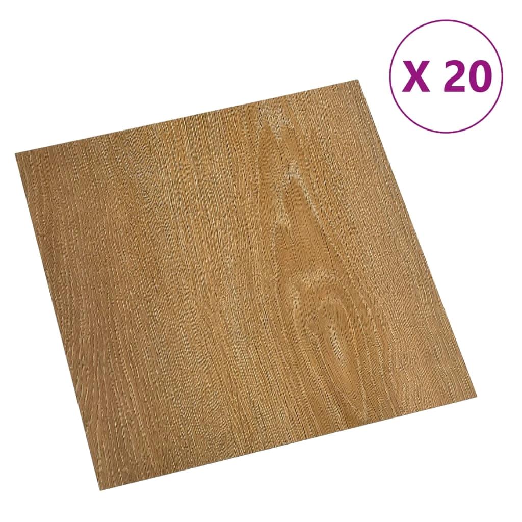 20 pcs Self-Adhesive PVC Flooring Planks - 1.86 m² Brown Vinyl Tiles for Easy Installation