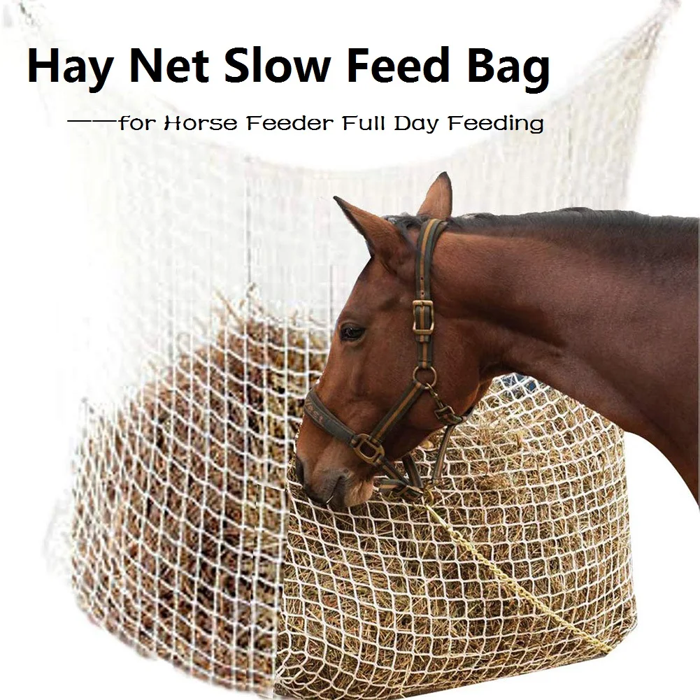 Nylon Heu Net Tasche Langsam Feed Tasche für Pferd Vieh Kuh Feeder Volle Tag Fütterung Große Pferd Feeder Tasche mit kleine Löcher Net Taschen