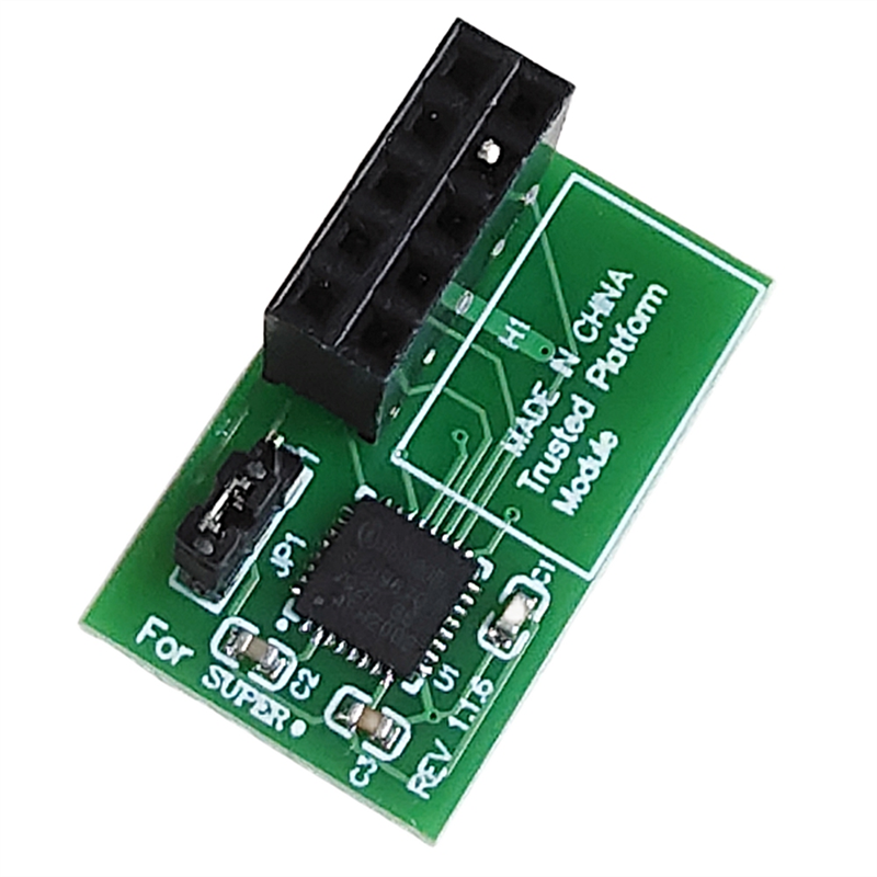 1 PC 10-poliges SPI TPM 2.0-Modul, grünes Modul, vertrauenswürdige Plattform für Supermicro AOM-TPM-9670H-A25R