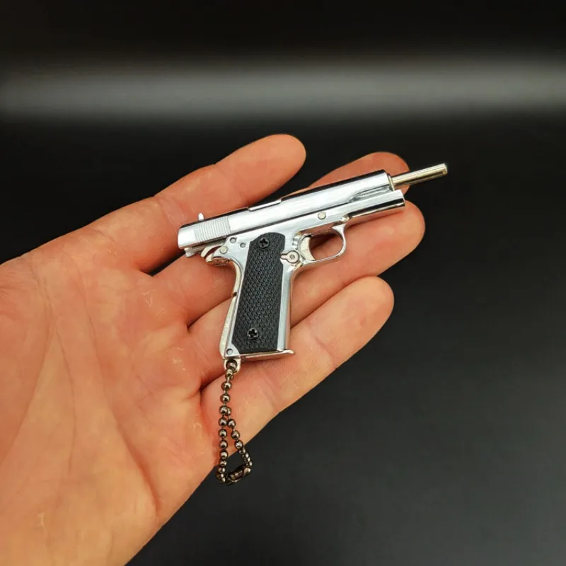 1:3 メタルゴールド M1911 コルトおもちゃの銃モデル FakeGun ミニ合金キーホルダールックリアルコレクション Pubg 小道具誕生日ぶら下げギフト少年のため