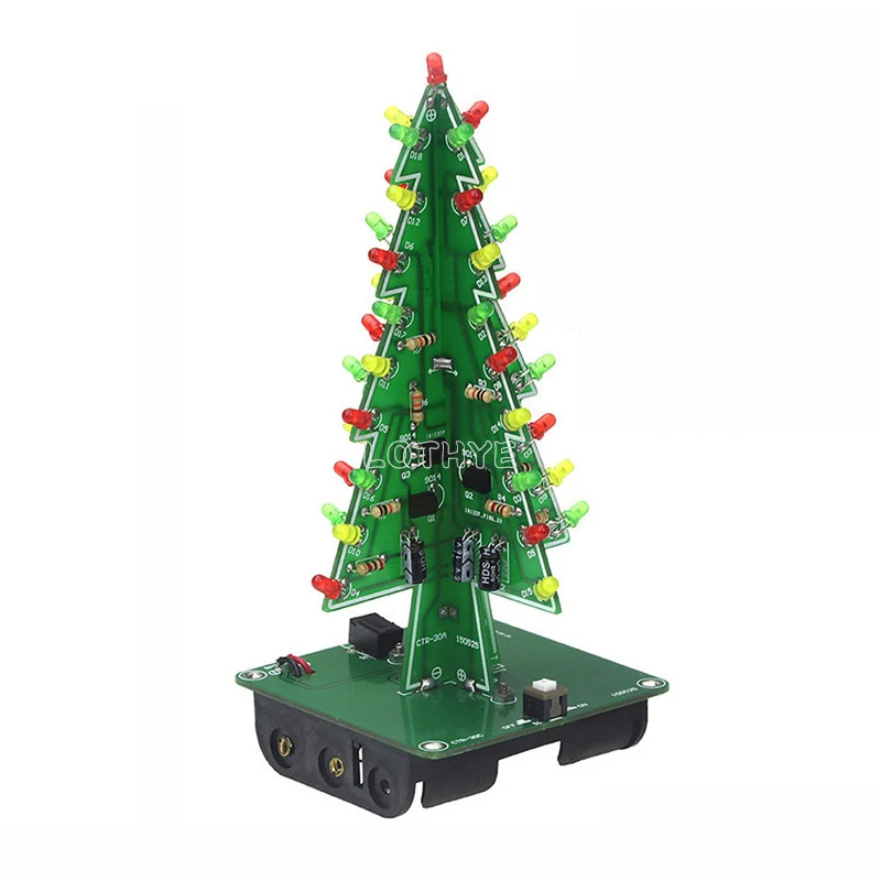 DIY Christmas Tree LED Flash Electronic Kit Soldering Assembly 3 Color / 7 Color Electronic Fun Welding