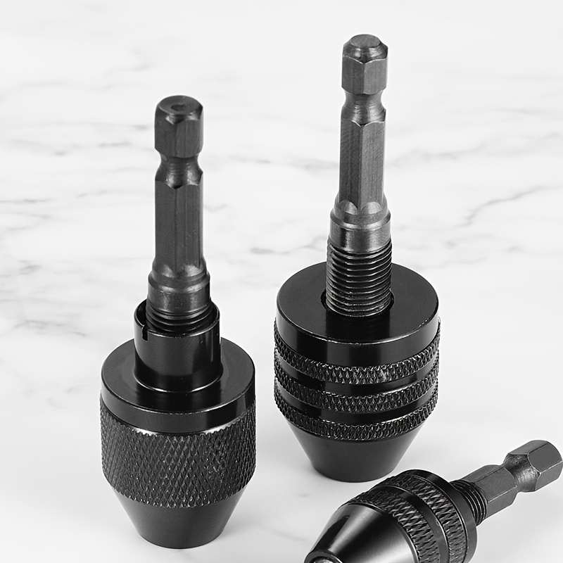 Portabrocas sin llave, adaptador de cambio de portabrocas pequeño de vástagos hexagonales y redondos de 1/4, 1/8, 1/16 de pulgada