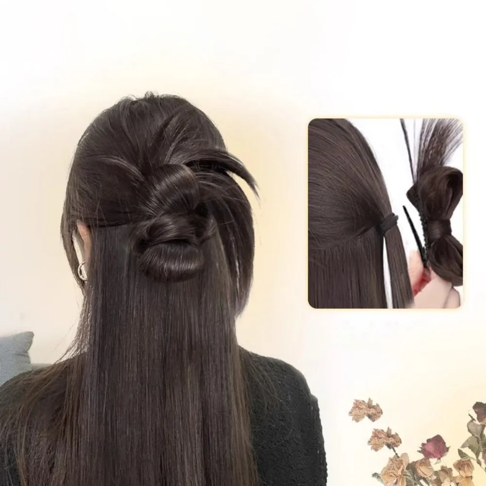 Frikadelle Kopf Synthetische Perücke Halte Clip Koreanische Faul Stil Erhöhen Haar Volumen Flauschigen Gefälschte Haar Simulation Kopfbedeckungen