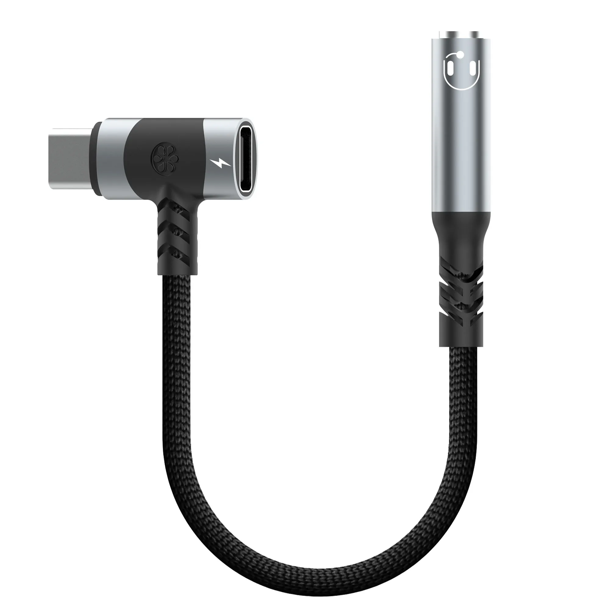 Adattatore per auricolari e caricabatterie da USB C a 3,5 mm Jack per microfono da tipo C a Aux 2 in 1, con dongle di crittografia a ricarica rapida PD 100 W.