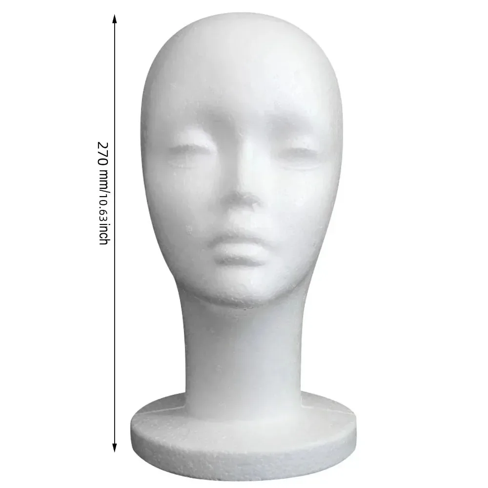 Mannequin head model foam wig hair glasses display can be used for wig placement, display, etc., white