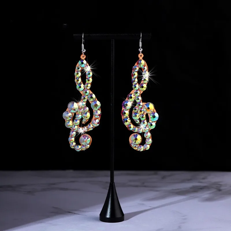 Pendientes de danza del vientre, joyería de cristal hecha a mano ostentosa, accesorio de disfraz antialérgico, diamantes de imitación plateados de calidad de lujo, nuevo
