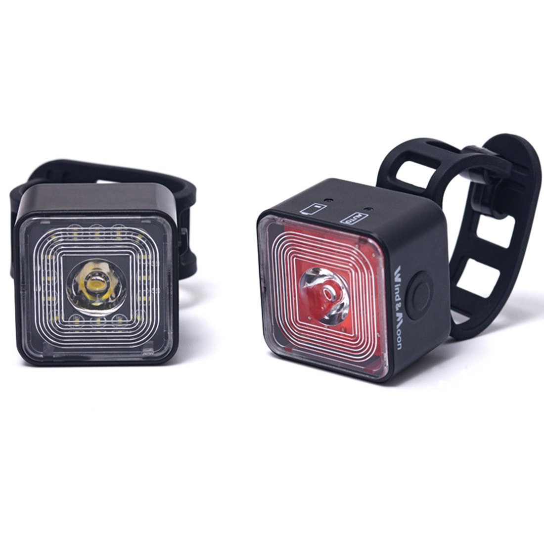 WIND & MOON 120 Lumen IP66 Conjuntos de luz à prova d'água Conjuntos de faróis e luzes traseiras para lâmpada de freio de 5 modos de engrenagem, WT06 + WT06S