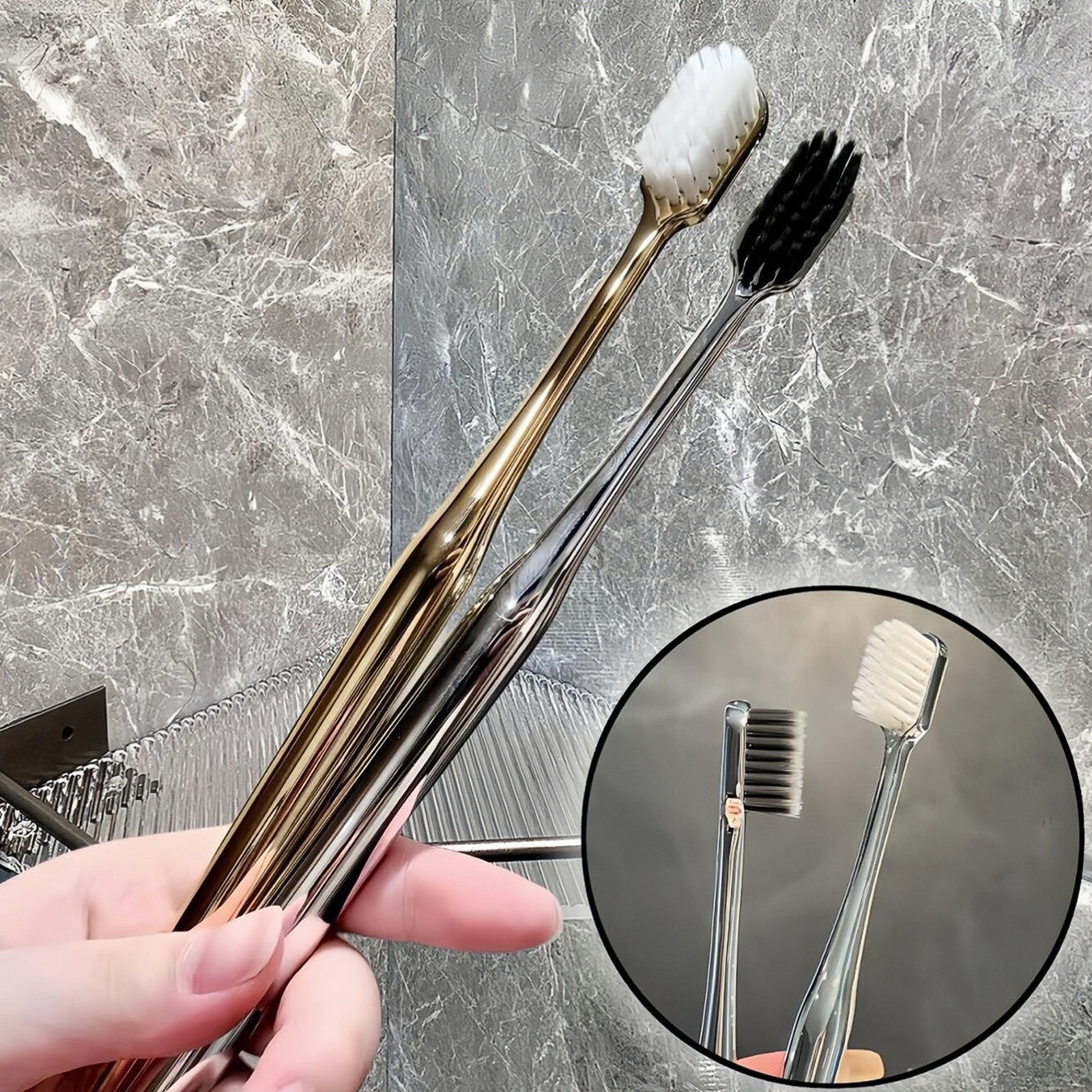 Cepillo de dientes Manual de cerdas suaves para adultos, limpieza profunda de goma sensible, cuidado bucal familiar, viaje portátil, lavado diario, lujo avanzado
