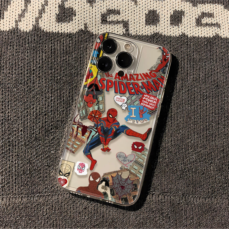 Funda de teléfono Marvel Spider Man para iPhone 16 15 14 13 12 11 Pro Max 7 8 Plus XR XS Max a prueba de golpes encantadora cubierta anticaída Y2K