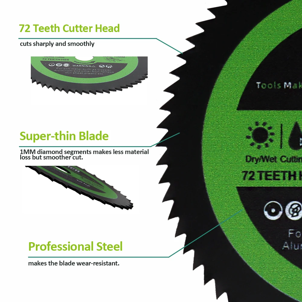 FACHLICH Dia50/75mm disco de corte superfino HSS cortador de Metal blando tubo de cobre aluminio madera Mini amoladora Bore10mm 2 "3" hoja de sierra