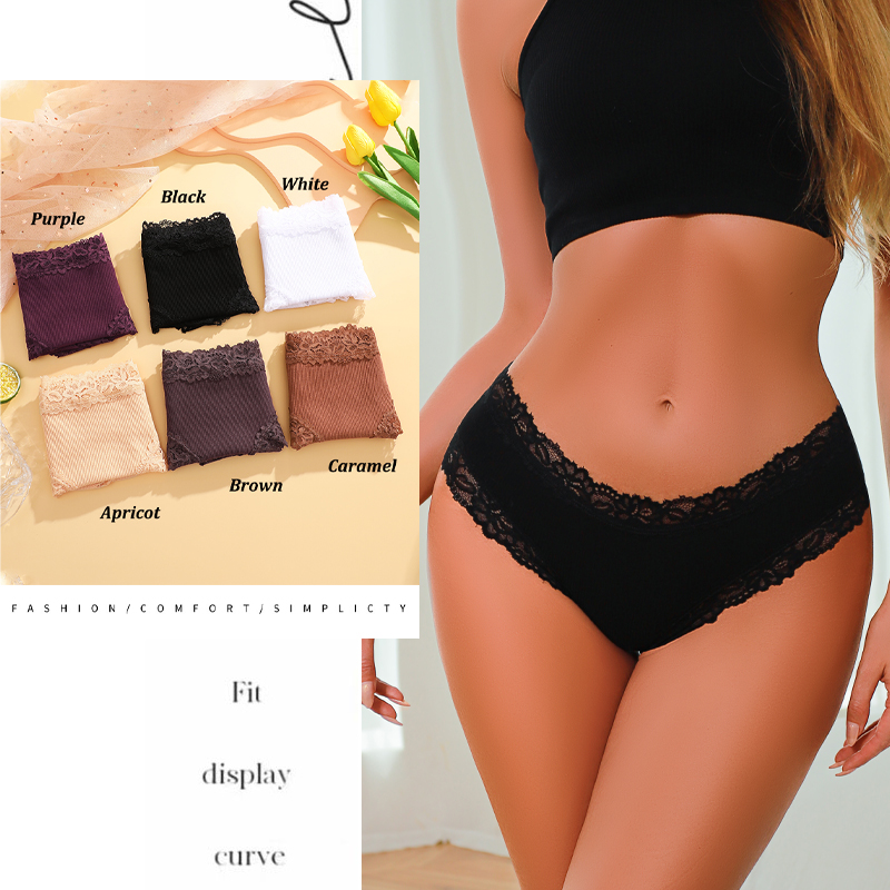 3 pçs/set sexy calcinha de algodão de renda para mulheres flroal rendas sem costura cuecas cintura baixa lingerie feminina respirável macio roupa interior S-XL