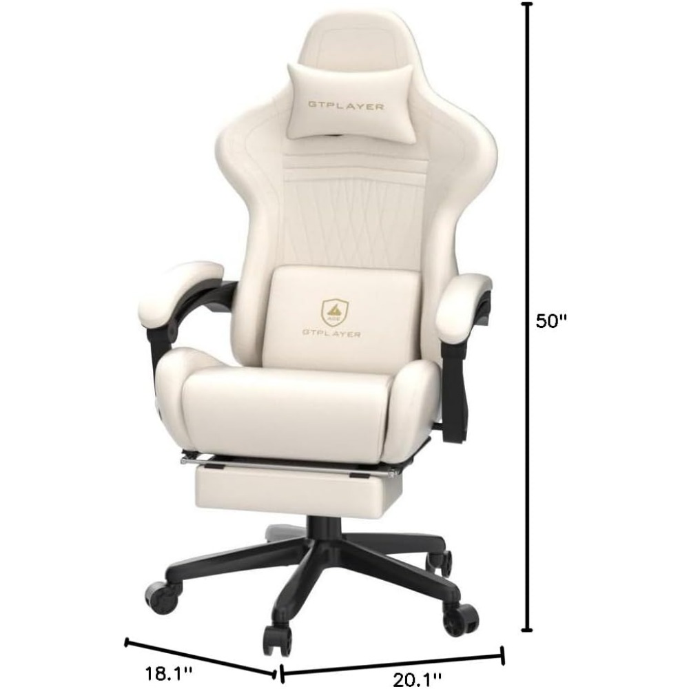 Gaming Chair, Computer Chair with Footrest and Bluetooth Speakers, High Back Ergonomic Gaming Chair