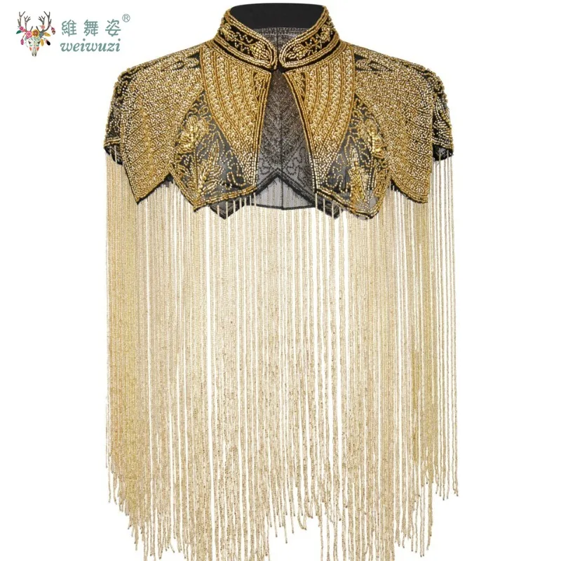 Indiano delicado frisado xale feminino longo borla cheongsam nuvem ombro artesanal frisado moda mostrar vestido estilo antigo xale