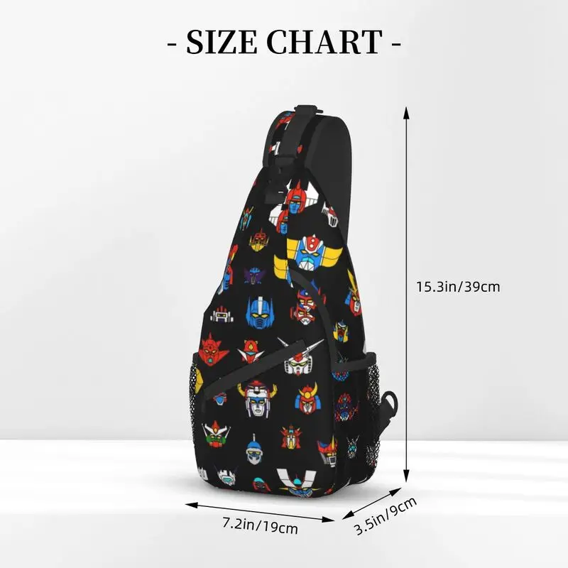 Tas Punggung Selempang Logo Robot Ufo Kasual Tas Tangan Pria Goldorak Grendizer Mazinger Z Bahu Dada untuk Perjalanan