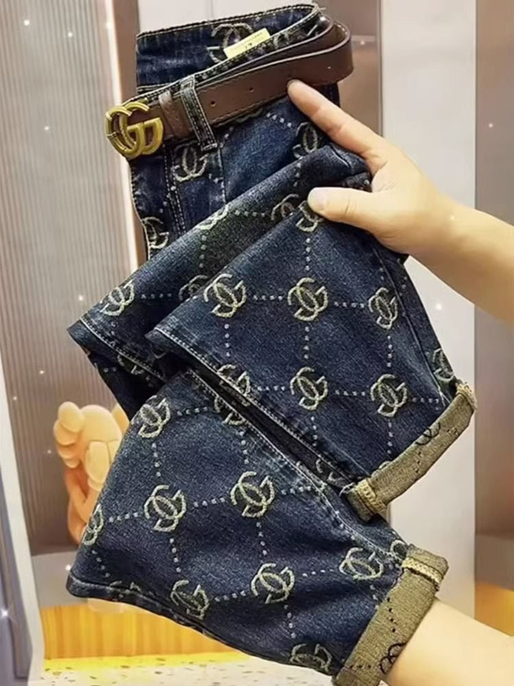 Vaqueros para mujer primavera otoño nuevos pantalones ajustados holgados de cintura alta tendencia 2024 nuevo