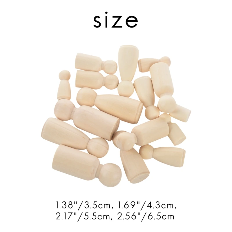 16 ชิ้นคนรูปร่าง, ชายและหญิงตกแต่งตุ๊กตาไม้คน, ไม้ Peg ตุ๊กตา, เหมาะสําหรับศิลปะและหัตถกรรม