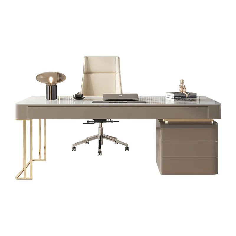 Rock Slab Desk Small Apartment 스칸디나비아 서재 럭셔리 사무실 책상 컴퓨터 책상, 모던한 쓰기 책상, 가정용