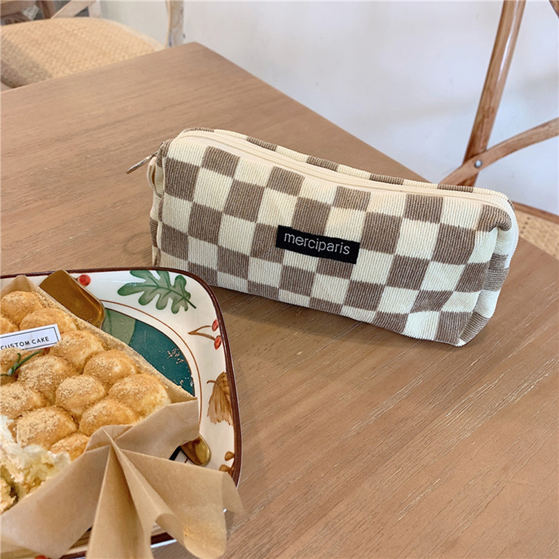 Bút Chì Trường Hợp Hàn Quốc Retro Pencilcase Trousse Scolaire Vải To Sợi Bút Trường Hợp Estuche Lapices Kalemlik Trường Cung Cấp Bút Chì Pouch